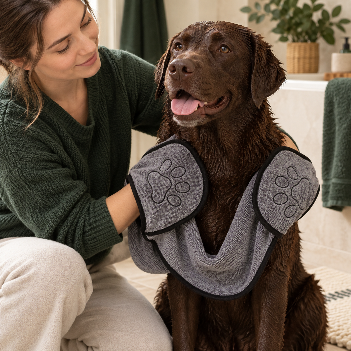 Quick-Dry Dog Towel Mitt